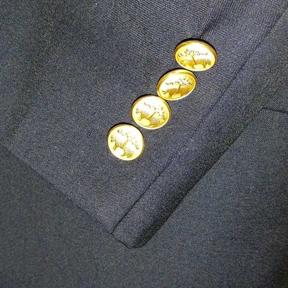 Brooks Brothers Navy Wool Tropical Weight Crop Sleeve Size 8 Petite - Picture 6 of 9